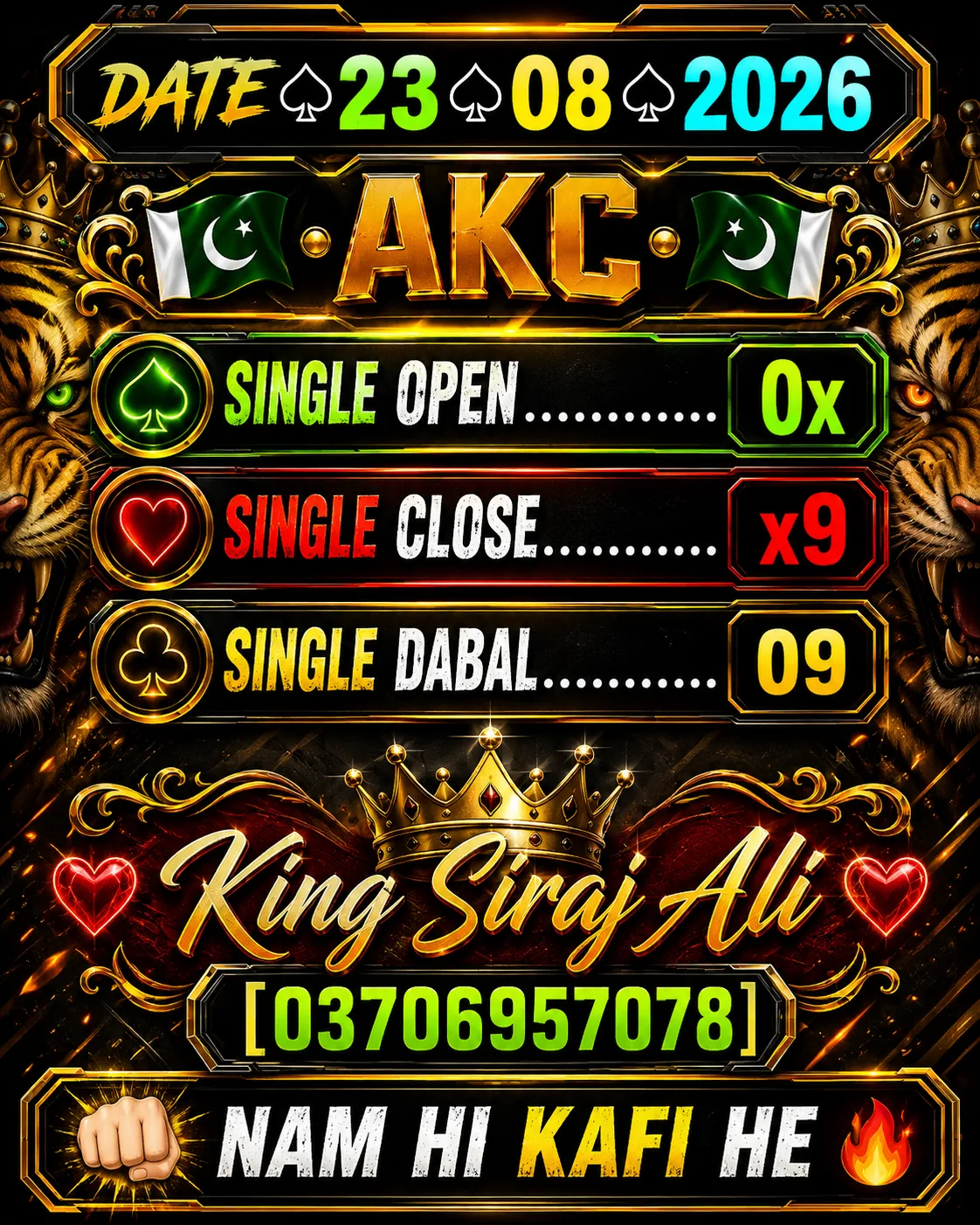 Daily AK Lasbela Result 23-08-2026